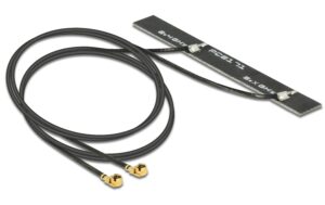 Delock 2xMHF WLAN-AC Doppel Antenne zum Einbau, Klebemontage, 2.4/5Ghz, 2x50cm