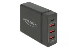 Delock Ladegerät 1x USB-C PD+3x USB-A Schwarz