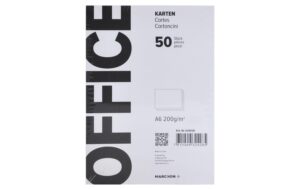 Office Schreibkarten weiss A6 200g, 50 Stk.
