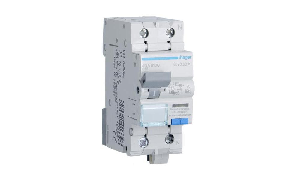 Hager FI-LS 1P+N 6kA C-13A 30mA A mit N-Zunge FS463E-C13/0.03 kaufen | Mediatech.ch
