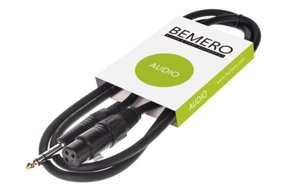 Bemero BAC4015-75BK XLRf-6.3 Klinken 0.75m Mikrofonkabel symmetrisch, schwarz, M-Serie