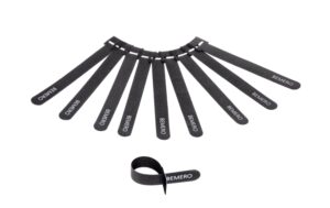 Bemero 16015BK-MP Klett-Kabelbinder 10 Stk. 10 Stück,160x15mm, schwarz, Multipack
