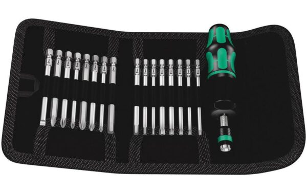 Wera Kraftform Kompakt 60 Torque 17-teilig 1,2-3,0 Nm, Falttasche m.89 mm langen Bits