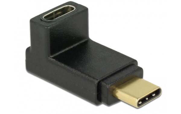 Delock USB3.1 Adapter: C-Stecker zu C-Buchse USB3.1 Gen2, bis 10Gbps, 90° oben gewinkelt kaufen | Mediatech.ch