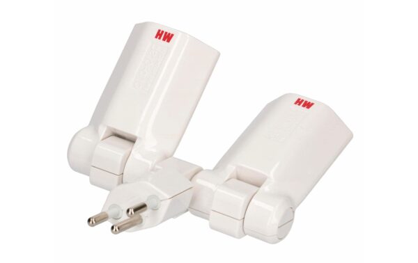 Max Hauri Abzweigstecker Clip-Clap 2xTyp13, weiss einzeln klappbar 180° (vertikal) kaufen | Mediatech.ch