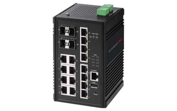 Edimax IGS-5416P: PoE+ Industrie Switch 16Port, 4xSFP, 8xPoE+, 240W Budget, -40+75° kaufen Schweiz | Mediatech.ch