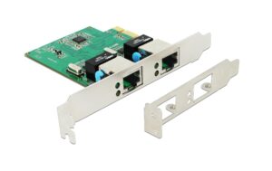 Delock PCI Express 2x RJ45, 1 Gbps Realtek RTL8111H, Low Profile Blende kaufen Schweiz | Mediatech.ch