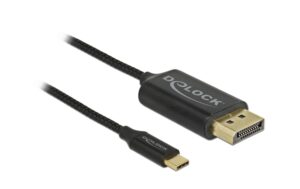 Delock USB-C - DP Kabel, 1m, koaxial Schwarz, Auflösung bis 3820 x 2160 @ 60 Hz kaufen Schweiz | Mediatech.ch