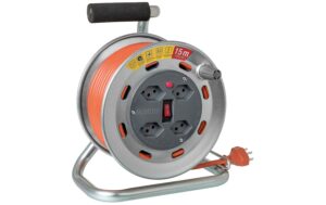 STEFFEN STERO LOOP Kabelrolle 15m Metall 4xT13, Td3x1mm2, Thermoschutz, Konusbremse