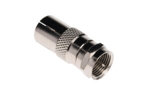 Adapter F-Stecker auf  IEC-Kupplung Ausführung Metall, vernickelt