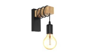 905169 - Mediatech EGLO TOWNSHEND Wandleuchte schwarz, braun Trend & Vintage / exkl. 1x E27 10W