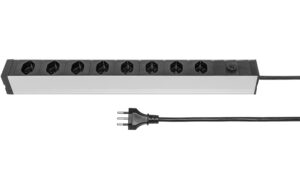 STEFFEN Steckdosenleiste 19, 8xT23, Typ23, ALU 3m Kabel, ohne Schalter, Rack Montagehalter kaufen | Mediatech.ch