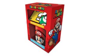 Super Mario Geschenkbox Mario 1 x Tasse, 1 x Untersetzer, 1 x Anhänger