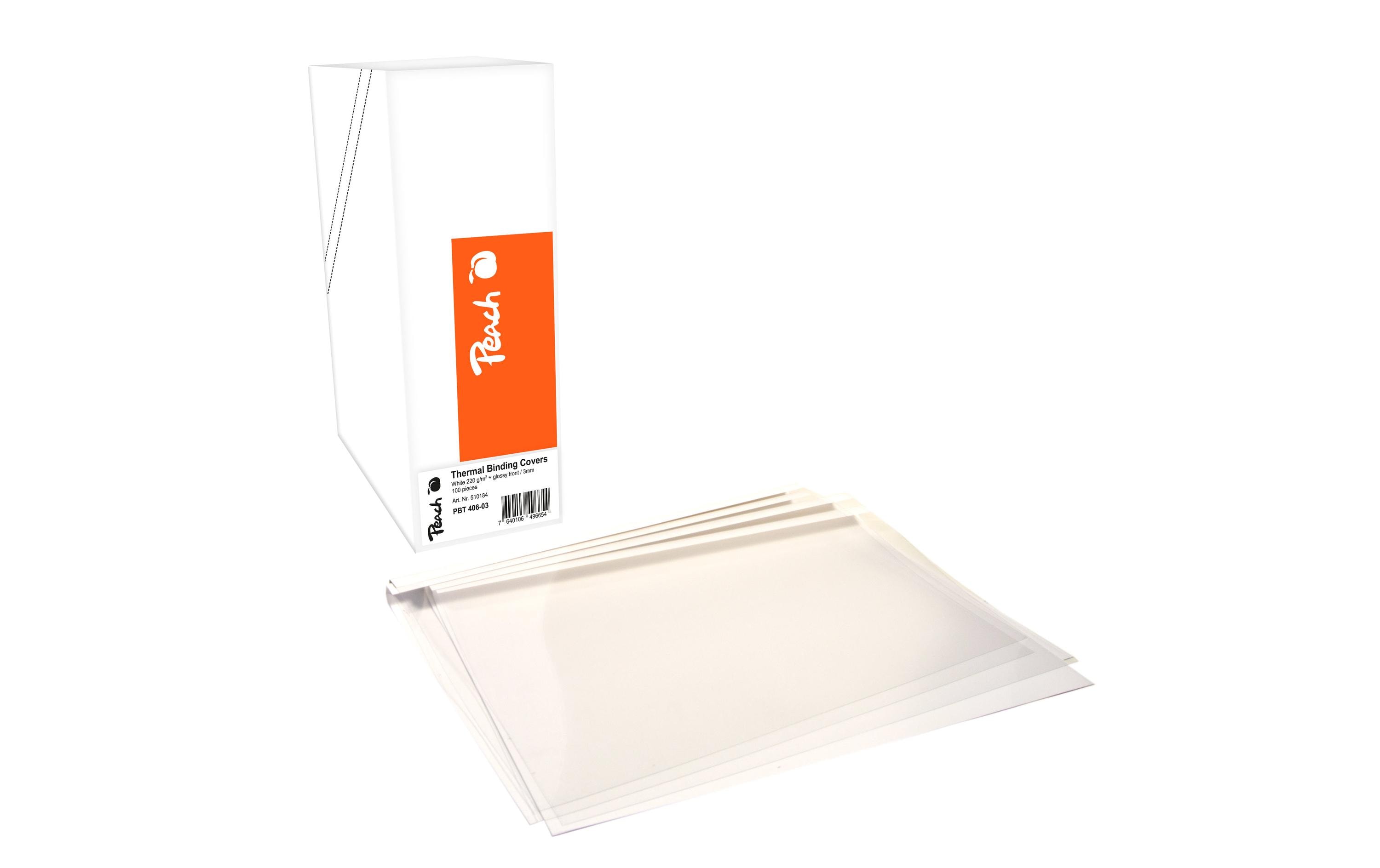 909421_1 - Mediatech Peach Einbanddeckel weiss 1.5mm, 100 Blatt