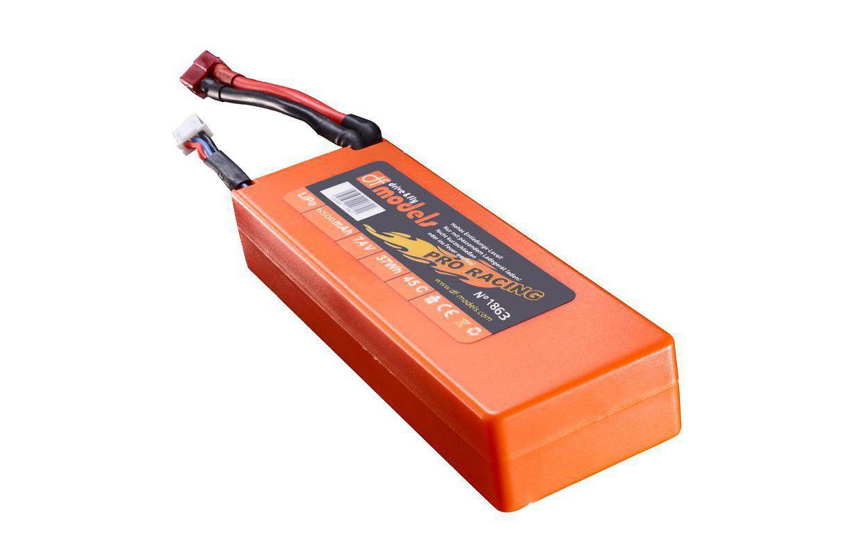DFmodels 2S LiPo Akku Eurocup, 7.4V, 6500mAh, 45C, Deans