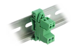 Delock Terminalblock Raster gewinkelt 2Pin Rastermass: 5,08 mm, für 35 mm Hutschiene