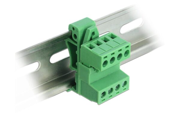 Delock Terminalblock Raster gewinkelt 4Pin Rastermass: 5,08 mm, für 35 mm Hutschiene