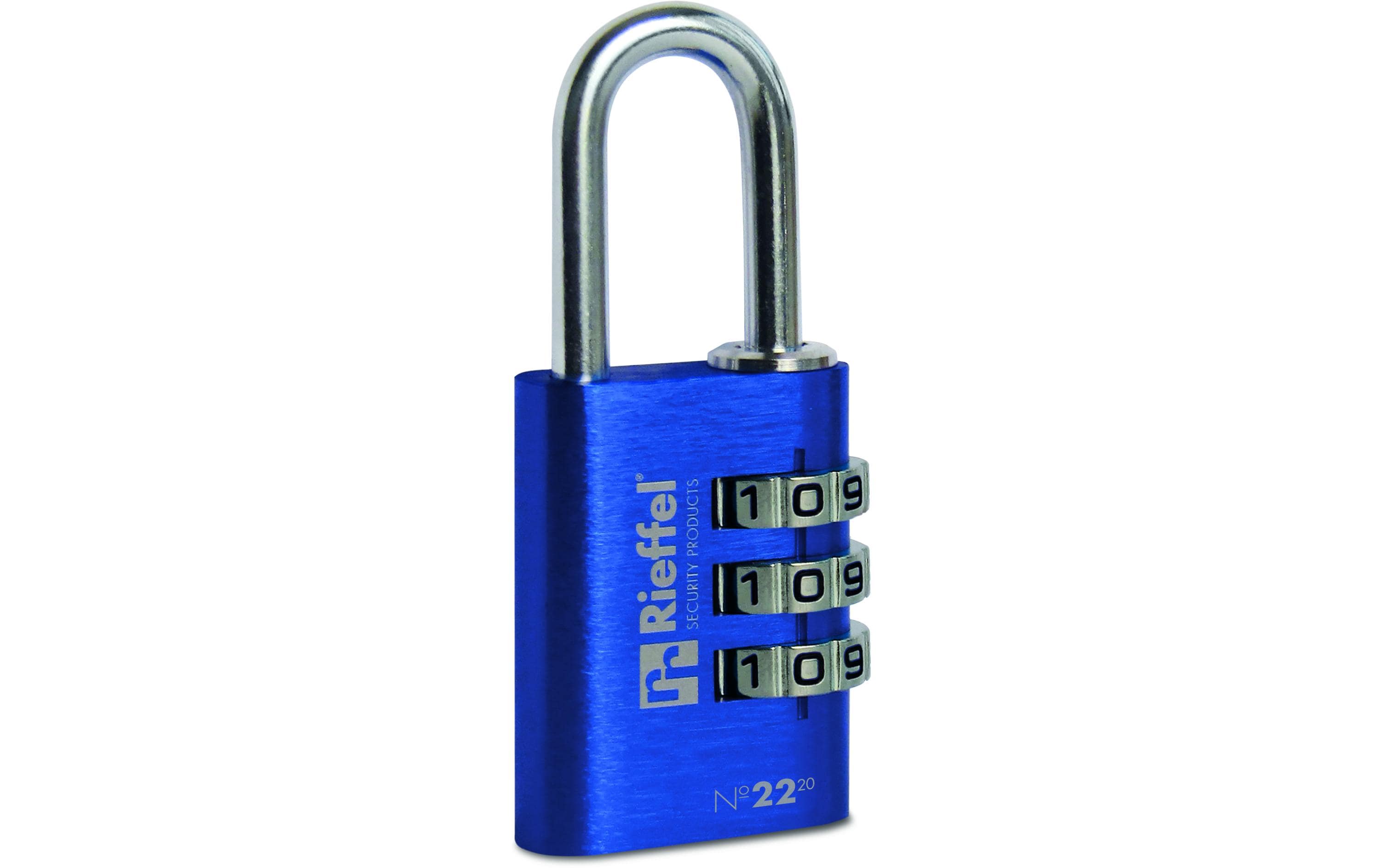 Rieffel Vorhängeschloss Aluminium Nr. 22 SB Zahlencode, blau, Gr. 20x20mm kaufen Schweiz | Mediatech.ch