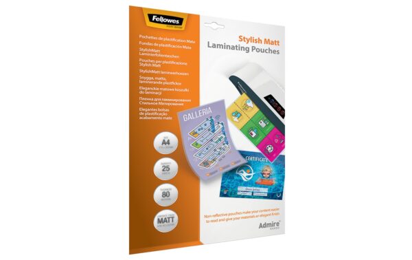 Fellowes Laminierfolien Admire Stylish matt 80 Micron, 25 Stück, A4 kaufen Schweiz | Mediatech.ch