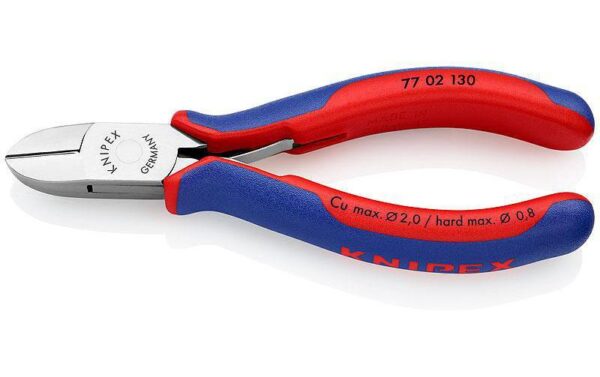 Knipex Elektronik-Seitenschneider 130 mm spiegelpoliert,harter Draht  0,8 Ø mm