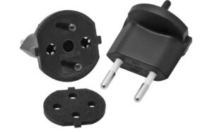 Max Hauri Fixadapter 2-Pol Deutsch auf Stecker CH T11 schwarz, CEE7 auf T11, IP44 kaufen | Mediatech.ch