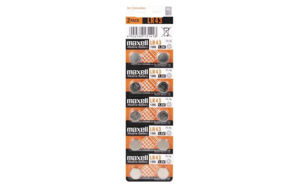 Maxell  Knopfzelle LR43 10er vergl. V12GA