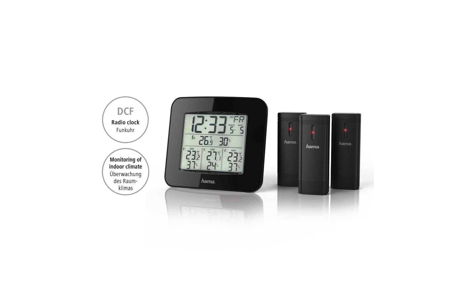923494_2 - Mediatech Hama Wetterstation EWS-Trio mit 3 Sensoren inkl. Batterien, schwarz