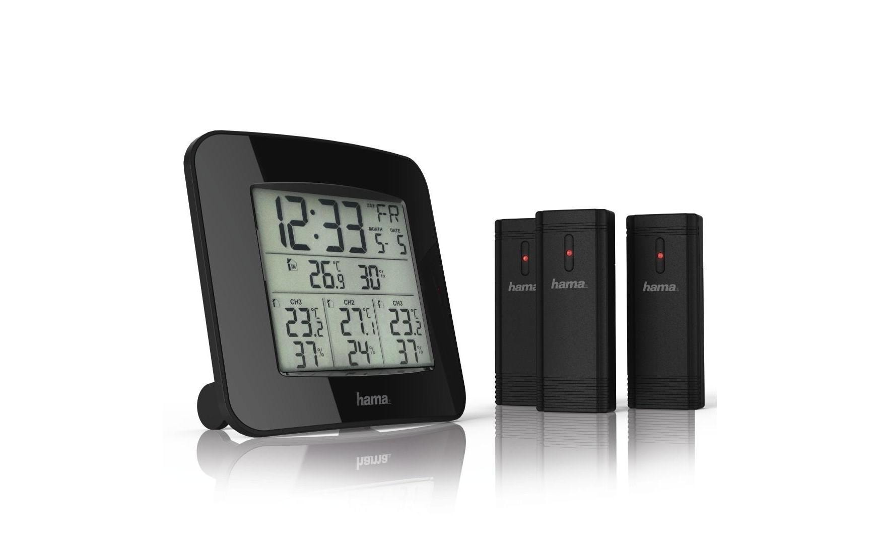 923494_3 - Mediatech Hama Wetterstation EWS-Trio mit 3 Sensoren inkl. Batterien, schwarz