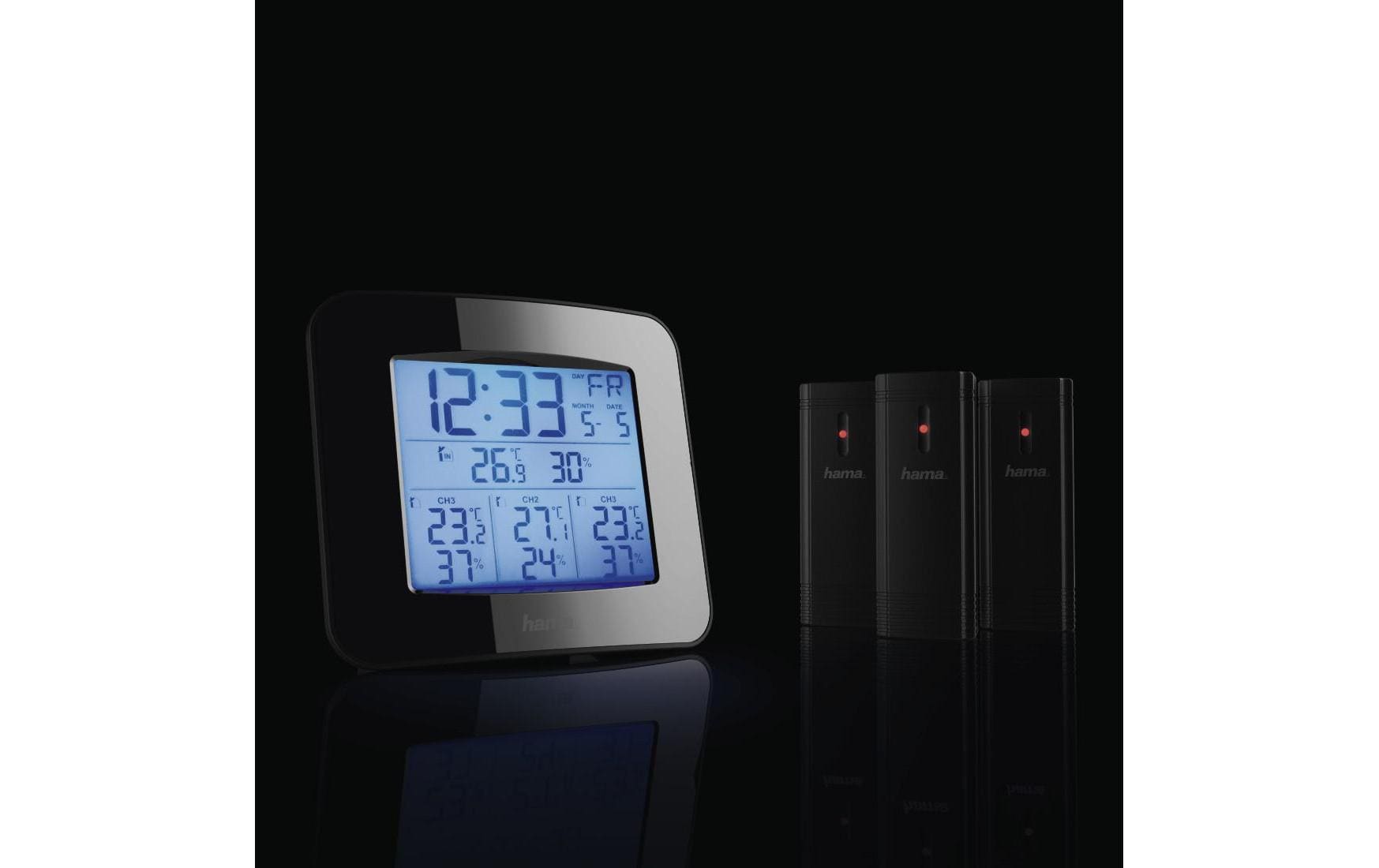 923494_4 - Mediatech Hama Wetterstation EWS-Trio mit 3 Sensoren inkl. Batterien, schwarz