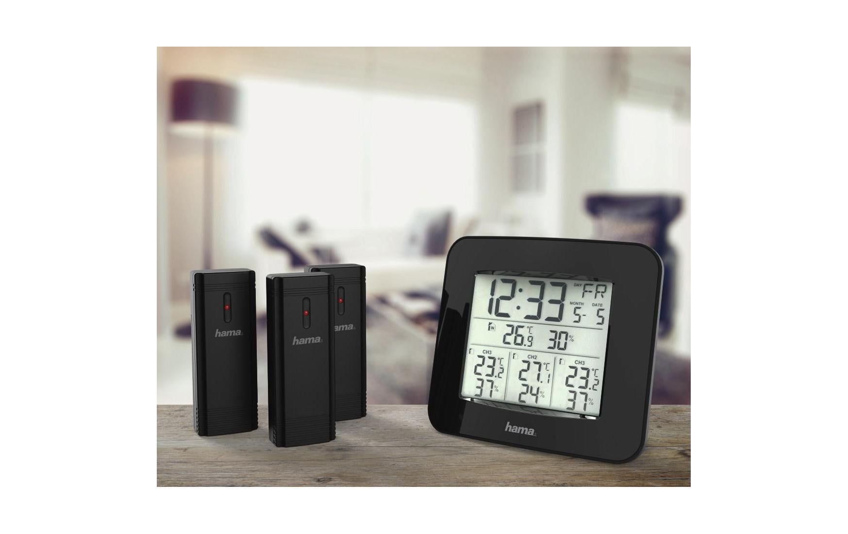 923494_5 - Mediatech Hama Wetterstation EWS-Trio mit 3 Sensoren inkl. Batterien, schwarz