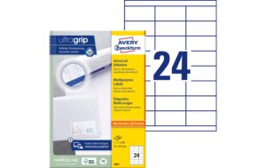 Avery Zweckform Etiketten A4, 70x33.8mm Packung zu 100 Blatt / 2400 Etiketten