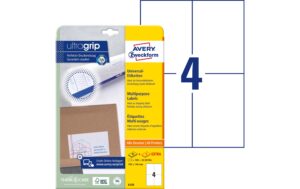 Avery Zweckform Etiketten A4, 105x148mm Packung zu 30 Blatt / 120 Etiketten