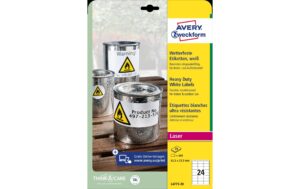 Avery Zweckform Etiketten wetterfest 63.5x33.9mm, 20 Bogen / 480 Etiketten