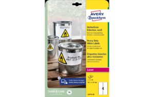 Avery Zweckform Etiketten wetterfest 99.1x139mm, 20 Bogen / 80 Etiketten