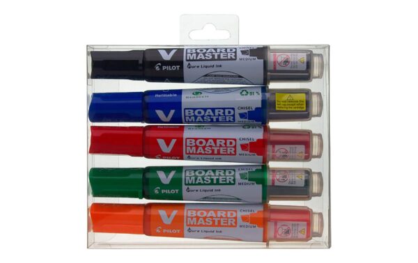927607 - Mediatech Pilot V-Board Master 5er Set Whiteboard-Marker mit Keilspitze kaufen Schweiz | Mediatech.ch