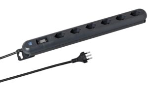 STEFFEN STEBA LINEA Steckerleiste 6xT13 Steckdosen quer, schwarz, 3m Kabel, Magnet kaufen Schweiz | Mediatech.ch