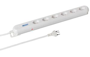 STEFFEN STEBA LINEA Steckerleiste 6xT13 Steckdosen quer, weiss, 3m Kabel, Magnet