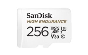 SanDisk microSDXC Card 256GB High Endurance U3, V30, bis zu 20'000h Full HD/4K Aufnahme