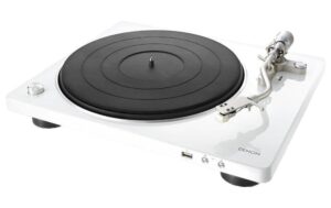 Denon DP-450USB, Plattenspieler, weiss S-Tonarm,  USB-Aufnahme-Funktion