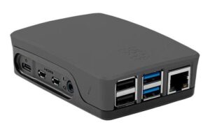 Gehäuse zu Raspberry Pi 4 Model B, (Pi 4B) Farbe: grau/schwarz