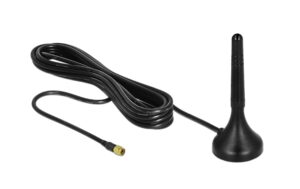 Delock LTE Antenne, 1-2dBi, Magnetfuss,8cm SMA-Anschluss, 0.7-2.7Ghz, 3m Kabel,Outdoor