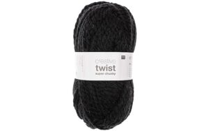 RICO Creative Twist Super Chunky schwarz, 100 g, 75 m, 80 % PC, 20 % WP
