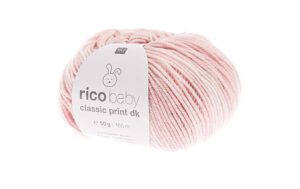 RICO Baby Classic Print DK, rosa mix 50 g, 50 % PAN, 50 % PA, 165 m