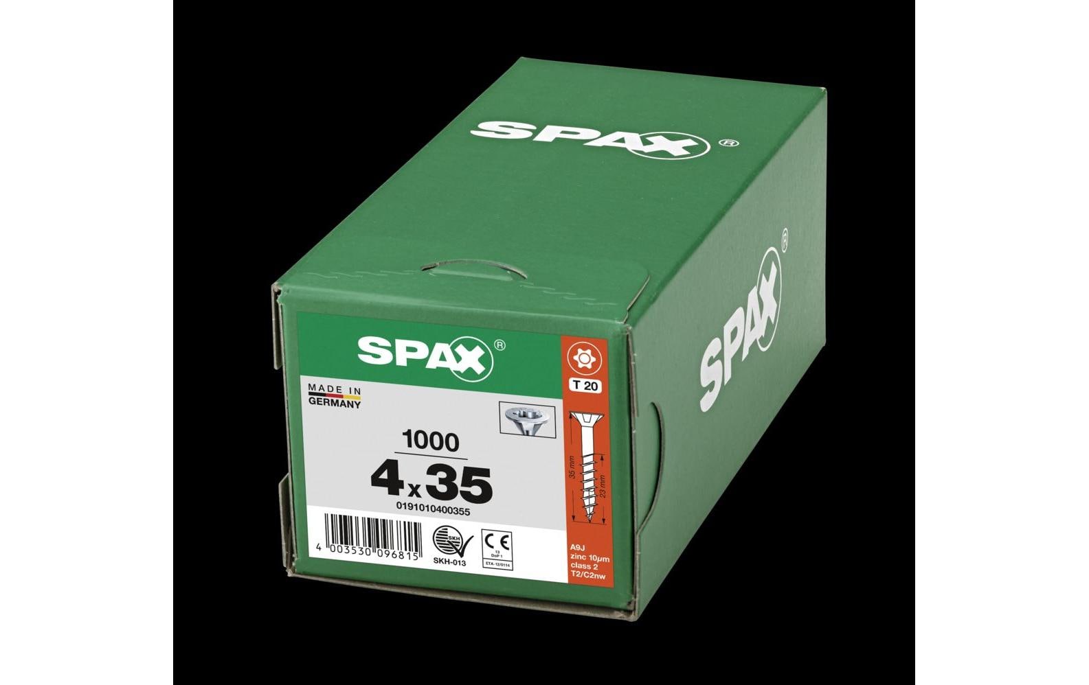945629_1 - Mediatech SPAX Spanplattenschrauben SK T20 4, 0x35 mm Teilgewinde, verzinktt, 1000 Stk.