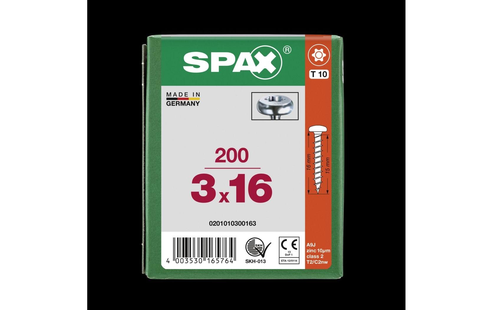 945660_2 - Mediatech Spax Spanplattenschrauben 3 x 16 mm, 200 Stück
