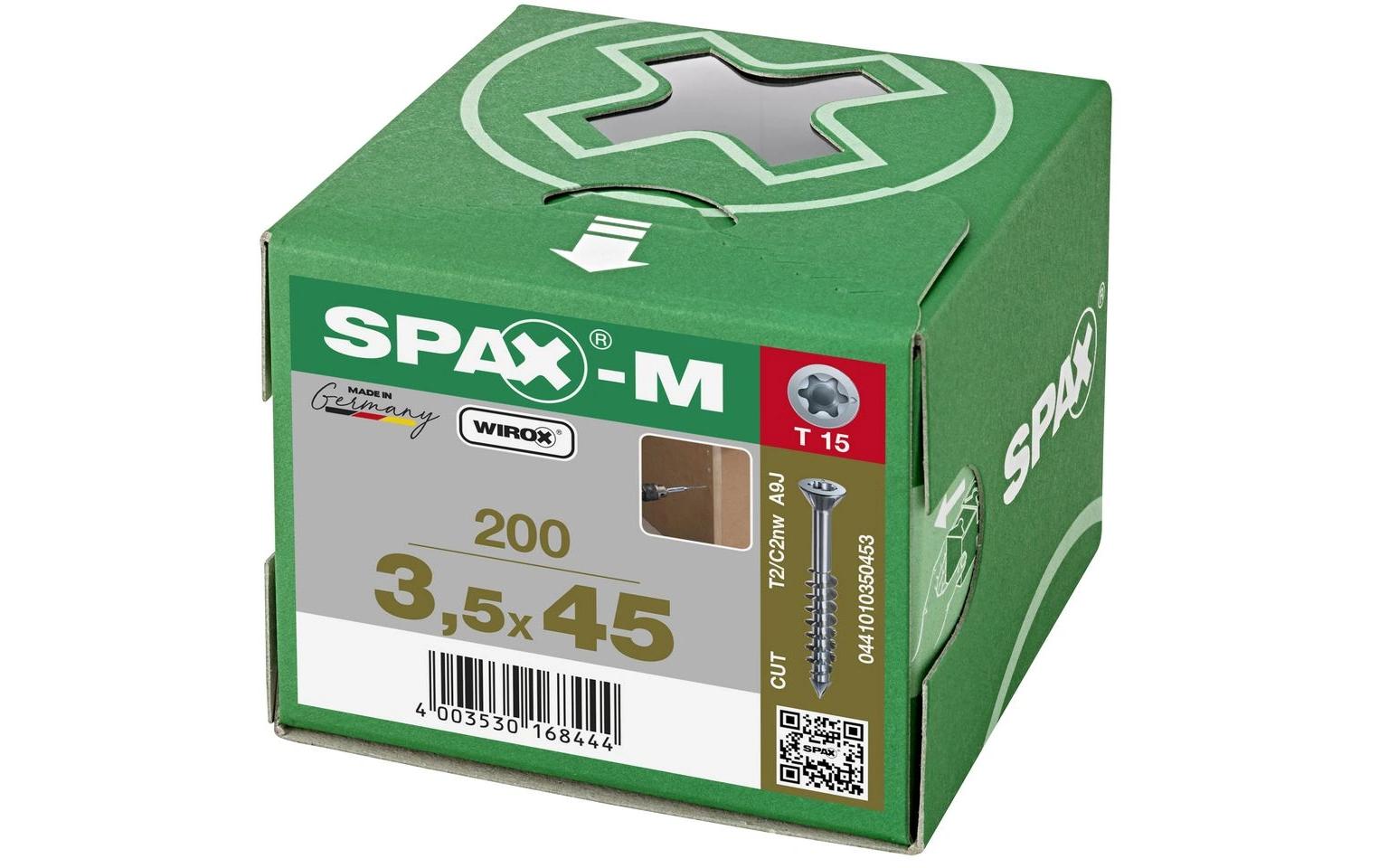 945697_1 - Mediatech SPAX Selbstbohrschrauben M SK T15 3, 5x45 mm Teilgewinde, verzinkt, 200 Stk.
