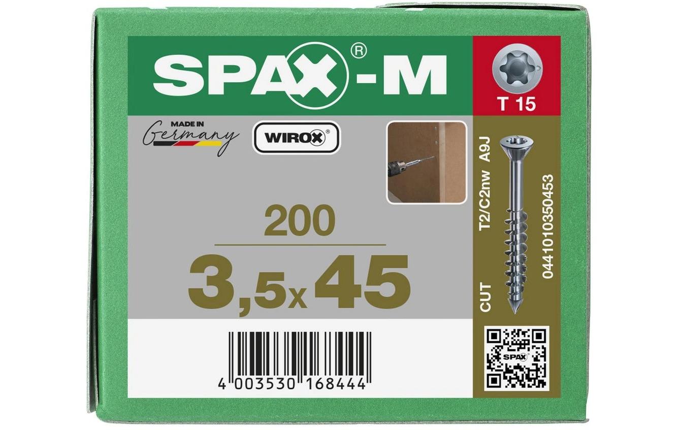 945697_2 - Mediatech SPAX Selbstbohrschrauben M SK T15 3, 5x45 mm Teilgewinde, verzinkt, 200 Stk.