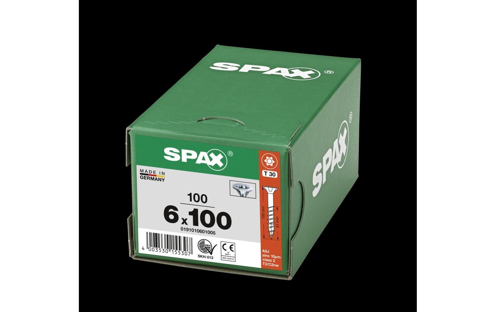 945707_1 - Mediatech SPAX Spanplattenschrauben SK T30 6, 0x100 mm Teilgewinde, verzinkt, 100 Stk.
