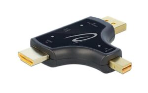 Delock Monitoradapter DP miniDP HDMI auf HDMI Ausgang, 3 in 1, 4K 60 Hz