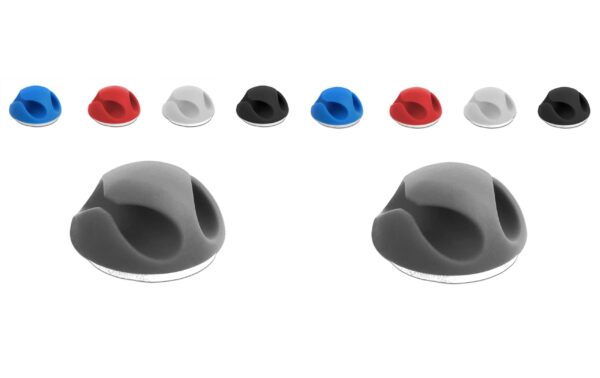 Delock Kabelhalter Mini Set, TPR, selbstkl. 10 Stück, weiss, schwarz, grau, blau, rot kaufen Schweiz | Mediatech.ch